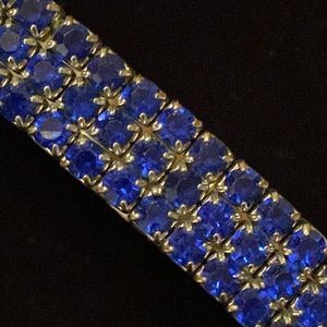 Rhinestone stretch bracelet sapphires colored stones